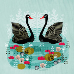 DESIGNER MINI CARD - BLACK SWAN COUPLE